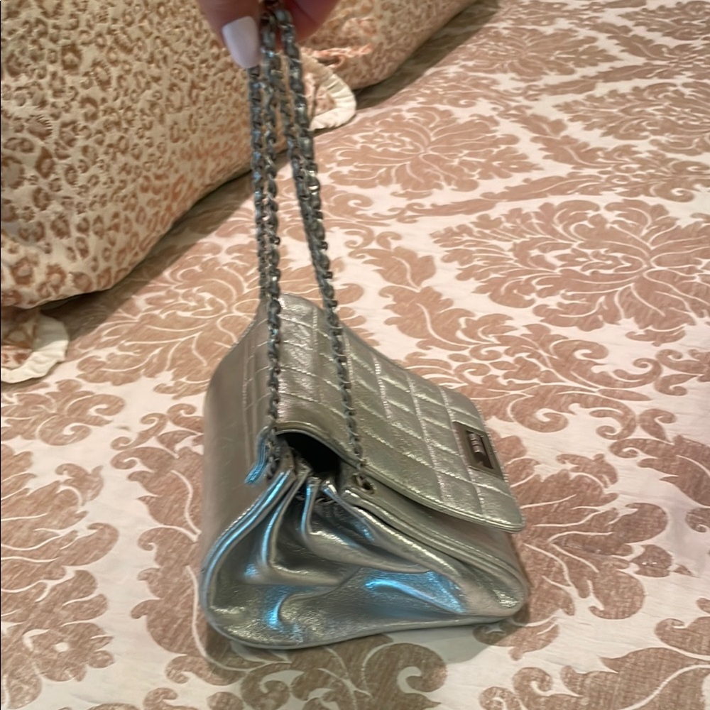 Chanel Metallic Silver Quilted Shoulder Bag - Picture 8 of 8